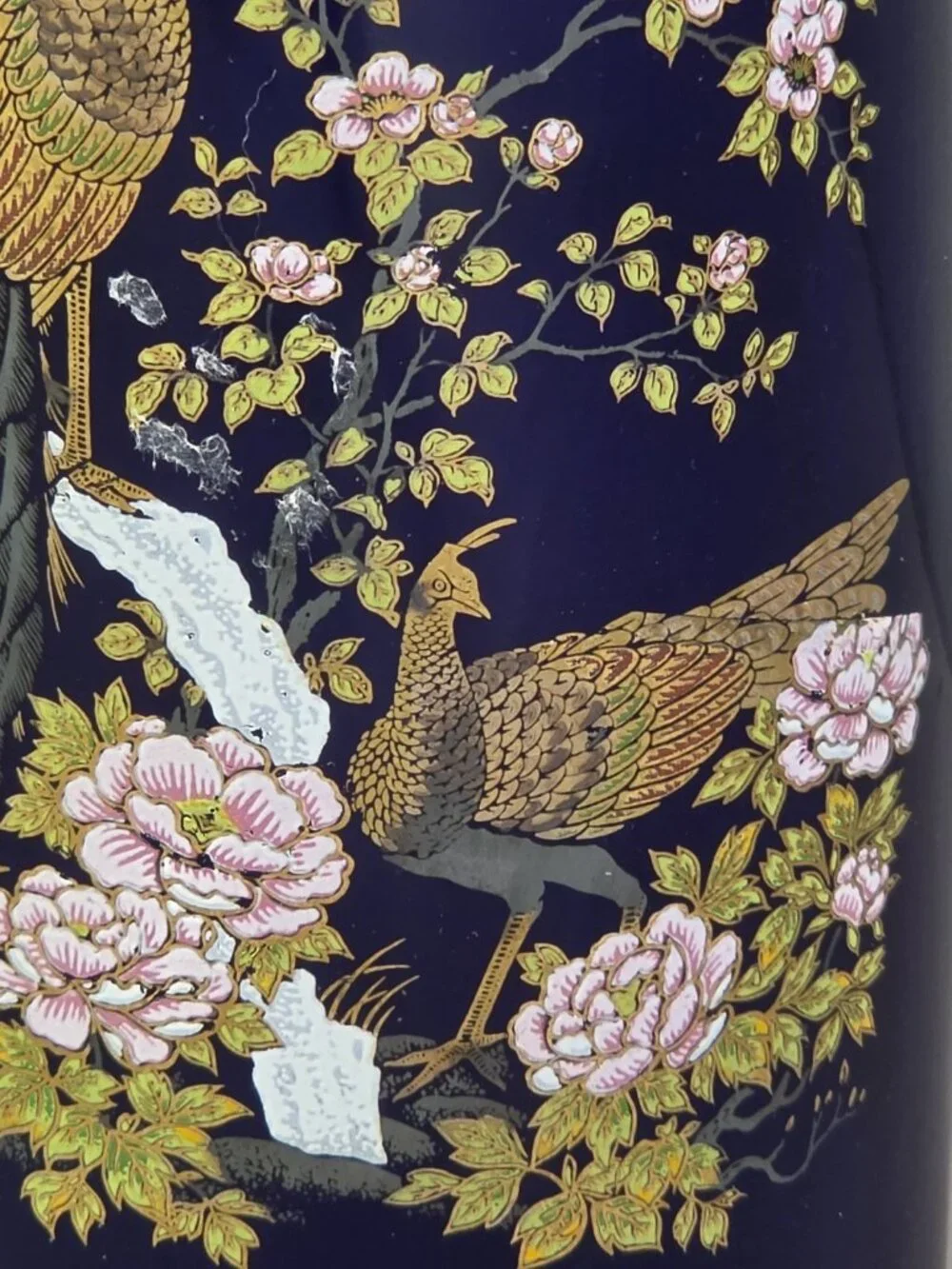 Vintage Japanese Porcelain Vase Hand Painted, 10” T